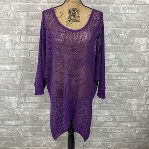 Ashley Stewart Purple Mesh Sweater